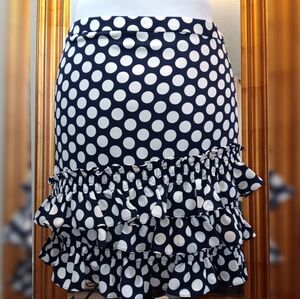 J. Crew Blue Polka Dot Ruffle Skirt Size 4 – Flirty Mini for Work & Weekend